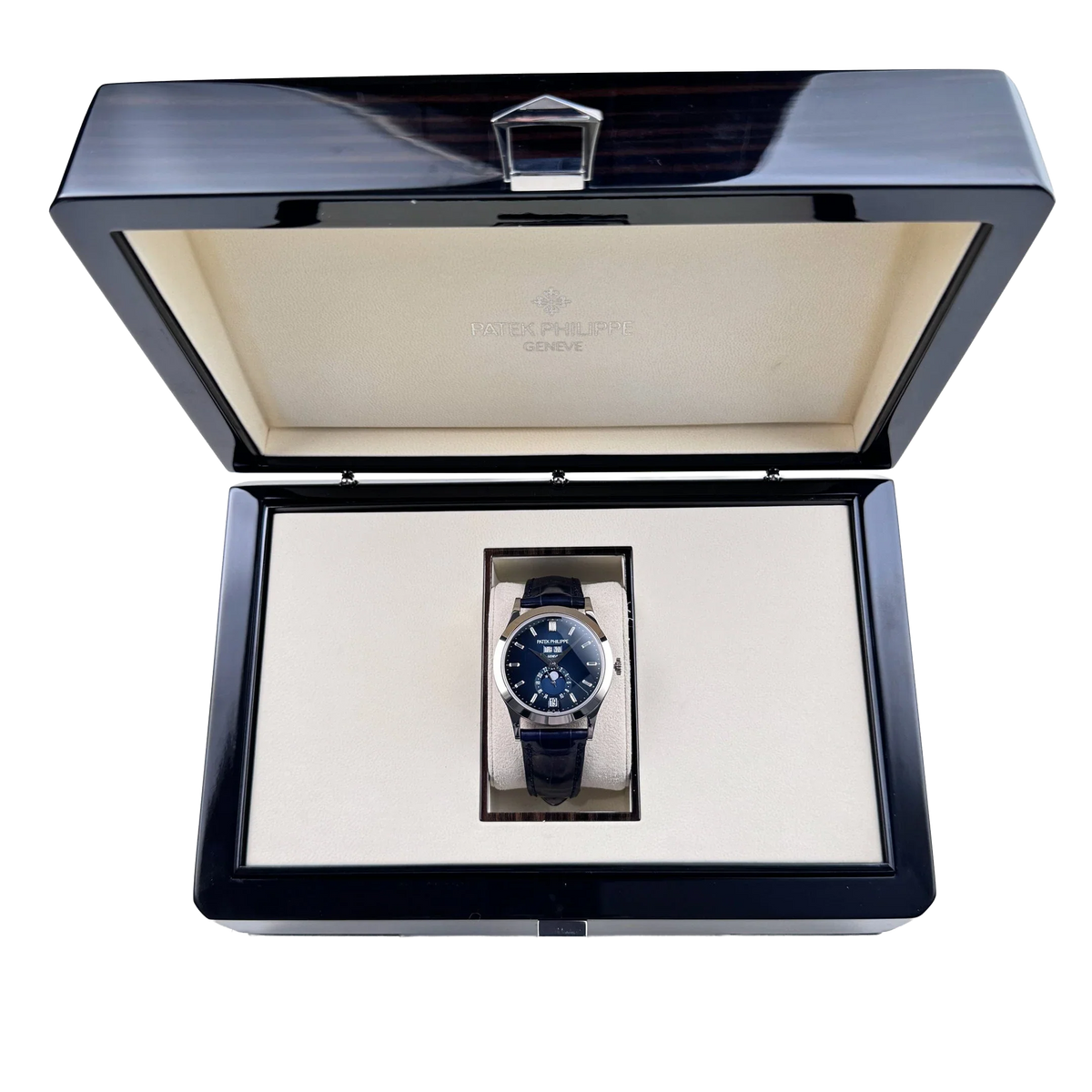 Complications 39mm 5396G-017 Annual Calendar Moon Phases White Gold Blue Dial