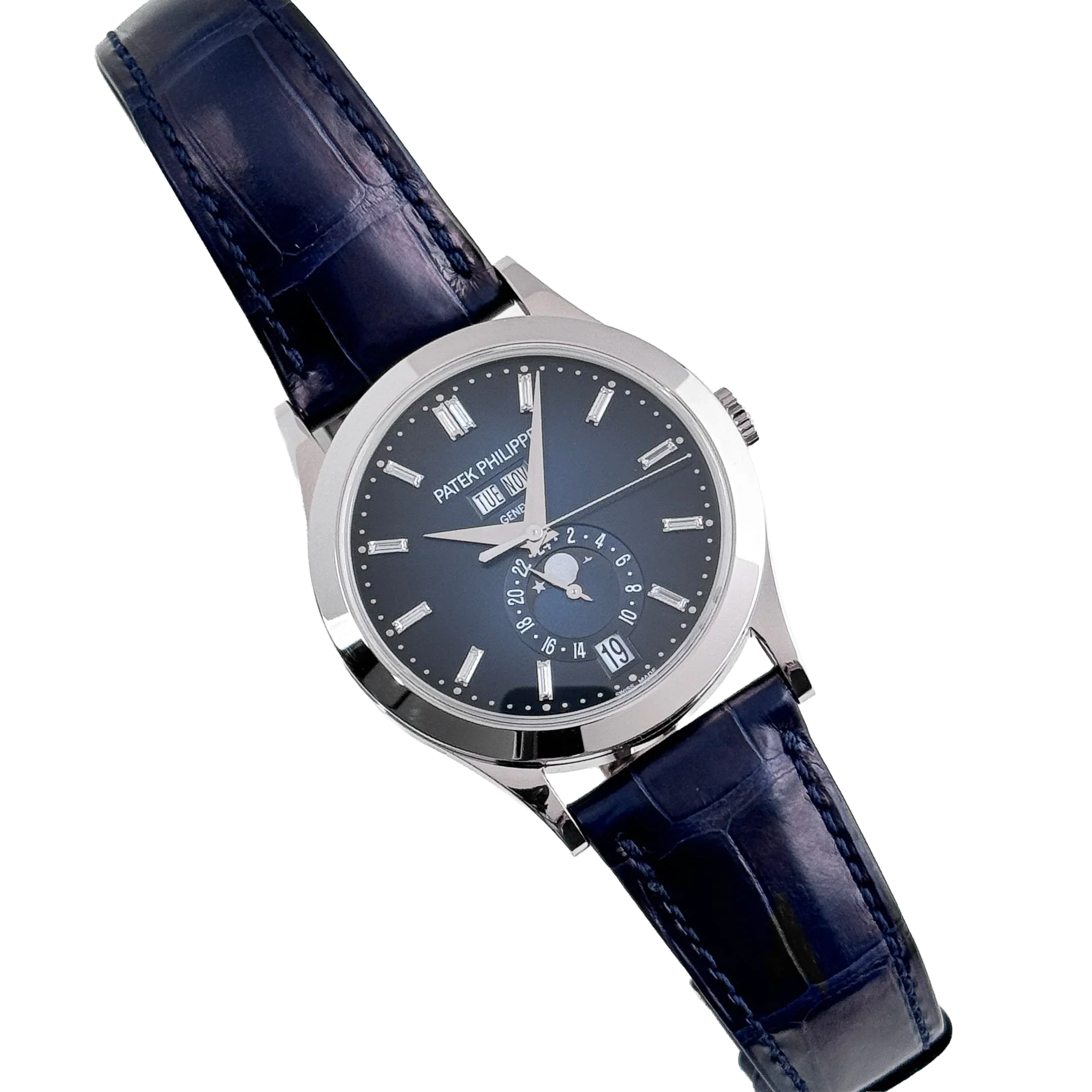 Complications 39mm 5396G-017 Annual Calendar Moon Phases White Gold Blue Dial