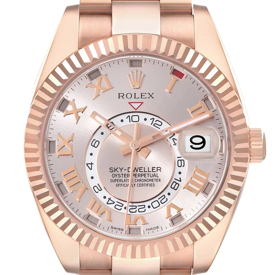 Sky-Dweller 42mm Rose Gold Sundust Dial Mens Watch 326935