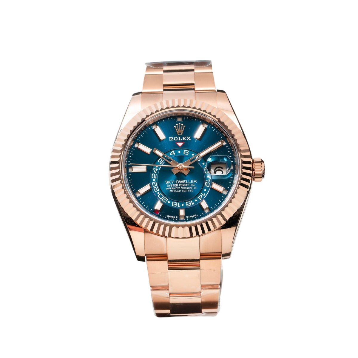 Sky-Dweller 42mm 18k Everose Gold Mens Watch 336935-0005 (Super Clone)