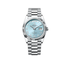 President Day-Date 36mm Platinum Ice Blue Mens Watch 128236-0008