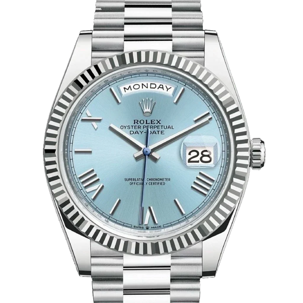 President Day-Date 40mm Ice Blue Dial Platinum Mens Watch 228236