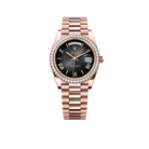 Day-Date 40 228345 Rose Gold Black Dial Diamond Bezel
