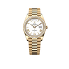 Day-Date 40 228348RBR Yellow Gold Diamond Bezel White Dial
