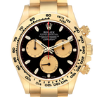 Daytona 40mm Black Dial Yellow Gold Mens Automatic Watch 116508
