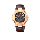 Nautilus 40mm 5712R-001 Moon Phase Power Reserve Rose Gold Brown Dial Leather Strap