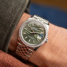 Rolex Datejust 36 M126284RBR-0039 – Olive Green Palm Motif Dial Diamond Bezel