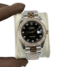 Datejust 36mm Black Dial Steel Yellow Gold Diamond Mens Watch 116243