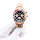 Daytona 116595RBOW Rainbow Rose Gold Black Dial Sapphire Bezel