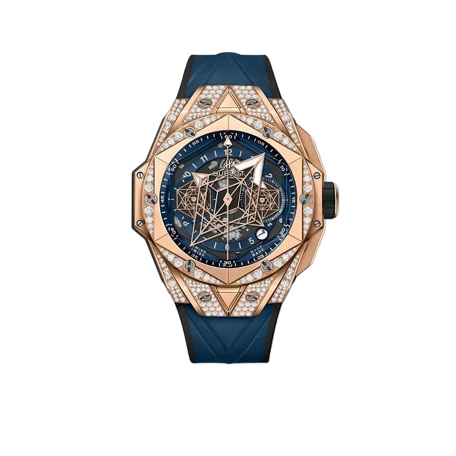Big Bang Unico Sang Bleu II King Gold Blue Pavé 45mm 418.OX.5108.RX.1604.MXM20