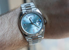 Rolex Day-Date 40mm Platinum President  Ice Blue Baguette Dial 228236