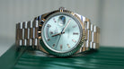 Rolex Day-Date 40mm Platinum President  Ice Blue Baguette Dial 228236