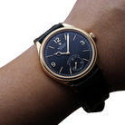 Perpetual 1908 39mm Yellow Gold Black Dial Black Alligator Leather Strap m52508-0002