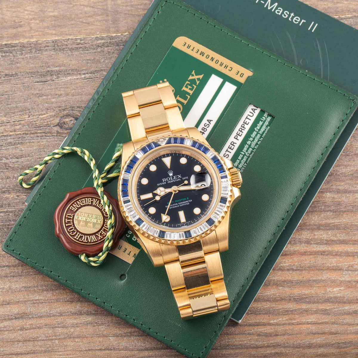 Rolex GMT-Master II 116758SA Yellow Gold Oyster Bracelet 40mm
