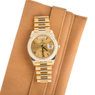 Day-Date 40 228348RBR Yellow Gold Diamond Bezel Champagne Roman Dial