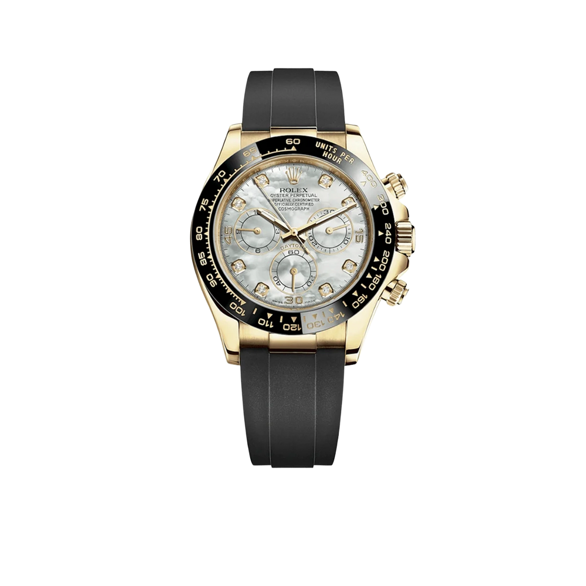 Daytona 40mm Yellow Gold Oysterflex Mother Of Pearl Diamond Dial 116518LN