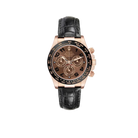 Daytona 40mm Rose Gold Brown Dial Leather Strap Mens Watch 116515