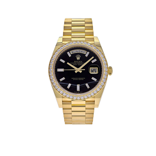 Day-Date 40 Presidential 228348RBR Diamond Bezel Baguette Onyx Dial