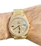 Day-Date 40mm Yellow Gold Diamond Ruby Pave Dial Diamond Bezel 228348RBR