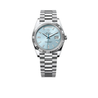 Rolex Day-Date 40mm Platinum President  Ice Blue Baguette Dial 228236