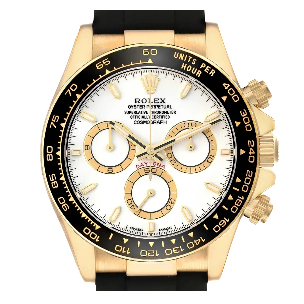 Daytona 40mm Yellow Gold White Dial Mens Watch 126518