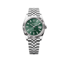 Datejust 41mm Steel White Gold Mint Green Dial Mens Watch 126334-0028
