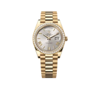 Day-Date 40 mm Yellow Gold Diamond Bezel Silver Dial M228348rbr-0007