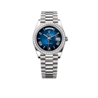 Day-date Oyster Perpetual 40mm White Gold Blue Ombré Dial, Diamond-set bezel M228349RBR-0045
