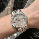 Rolex Day-Date 40mm Diamond Paved Ruby Dial