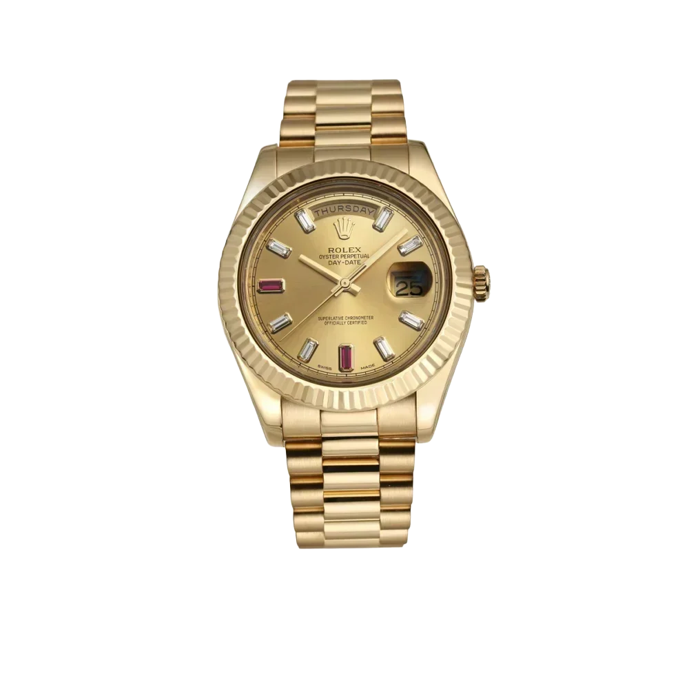 President Day-Date II 41mm 218238 18k Yellow Gold & Ruby Dial