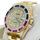 GMT-Master II 40mm Yellow Gold Pepsi Bezel Diamond Set Watch 116718LN