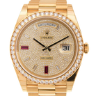 Day-Date 40mm Yellow Gold Diamond Ruby Pave Dial Diamond Bezel 228348RBR