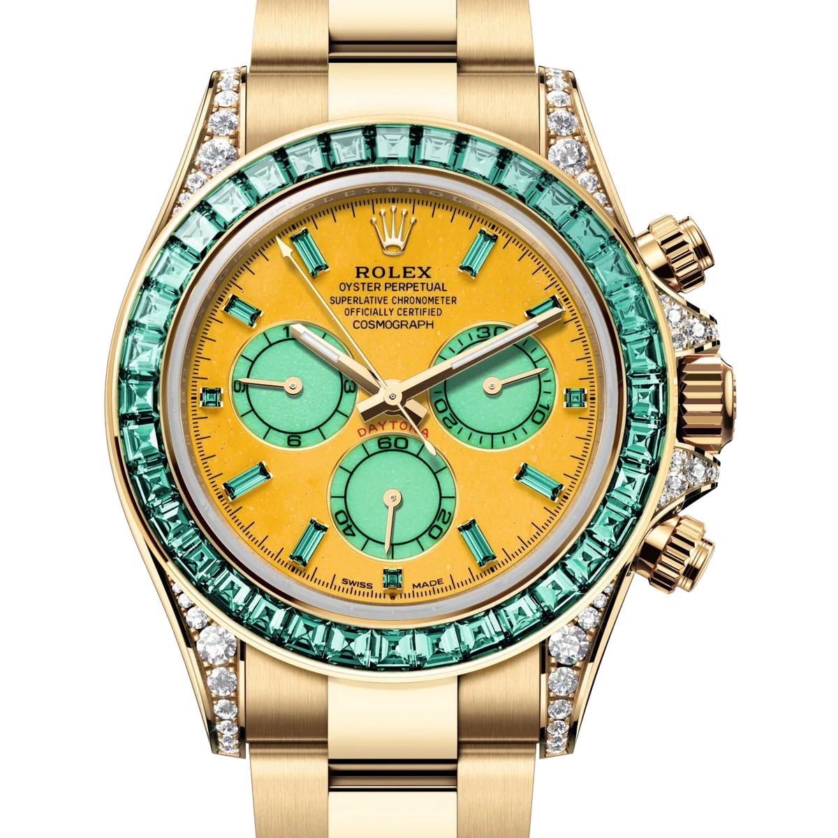 Cosmograph Daytona 'Autumn' Yellow Gold Vivid Green Tourmalines Ref.126598 TML