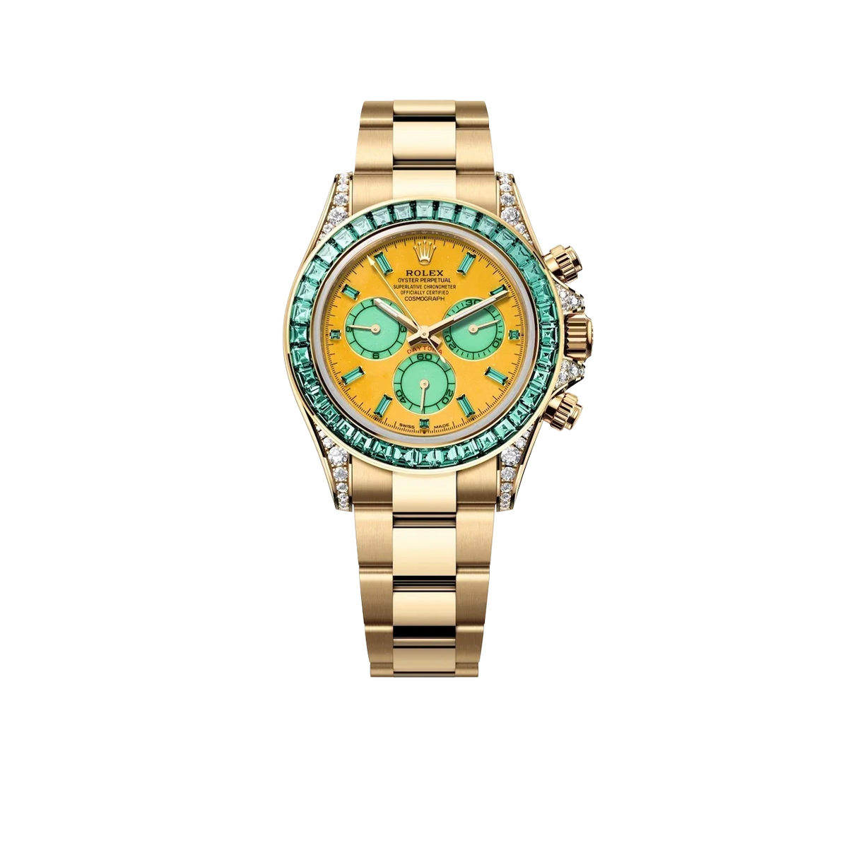 Cosmograph Daytona 'Autumn' Yellow Gold Vivid Green Tourmalines Ref.126598 TML