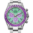 Cosmograph Daytona 'Spring' White Gold Vivid Green Dial Purple Baguette-cut Sapphires Ref.126599 SAVL