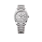 Day-Date 40mm Meteorite Dial, Platinum Diamonds M228349RBR-0040 New