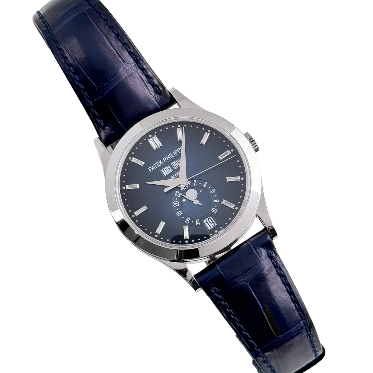 Complications 39mm 5396G-017 Annual Calendar Moon Phases White Gold Blue Dial