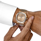 Nautilus 40mm 5723/1R-001 Rose Gold Rose-Gilt Dial Baguette Diamond Bezel