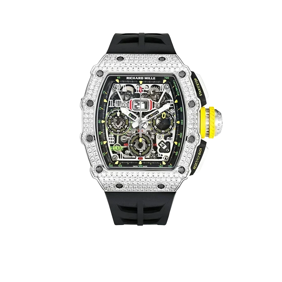 Chronograph &amp; 18K White Gold - Diamond Bezel - Skeleton Dial 50 mm