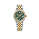 Lady-Datejust 31mm 278383RBR Yellow Gold Stainless Steel Green Roman Dial Diamond Bezel