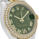 Lady-Datejust 31mm 278383RBR Yellow Gold Stainless Steel Green Roman Dial Diamond Bezel