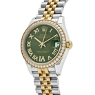 Lady-Datejust 31mm 278383RBR Yellow Gold Stainless Steel Green Roman Dial Diamond Bezel