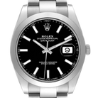 Datejust 41mm Black Dial Smooth Bezel Steel Mens Watch 126300