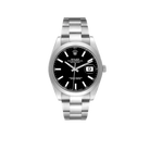 Datejust 41mm Black Dial Smooth Bezel Steel Mens Watch 126300