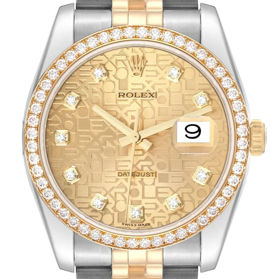 Datejust 36mm Champagne Jubilee Diamond Dial Watch 116243