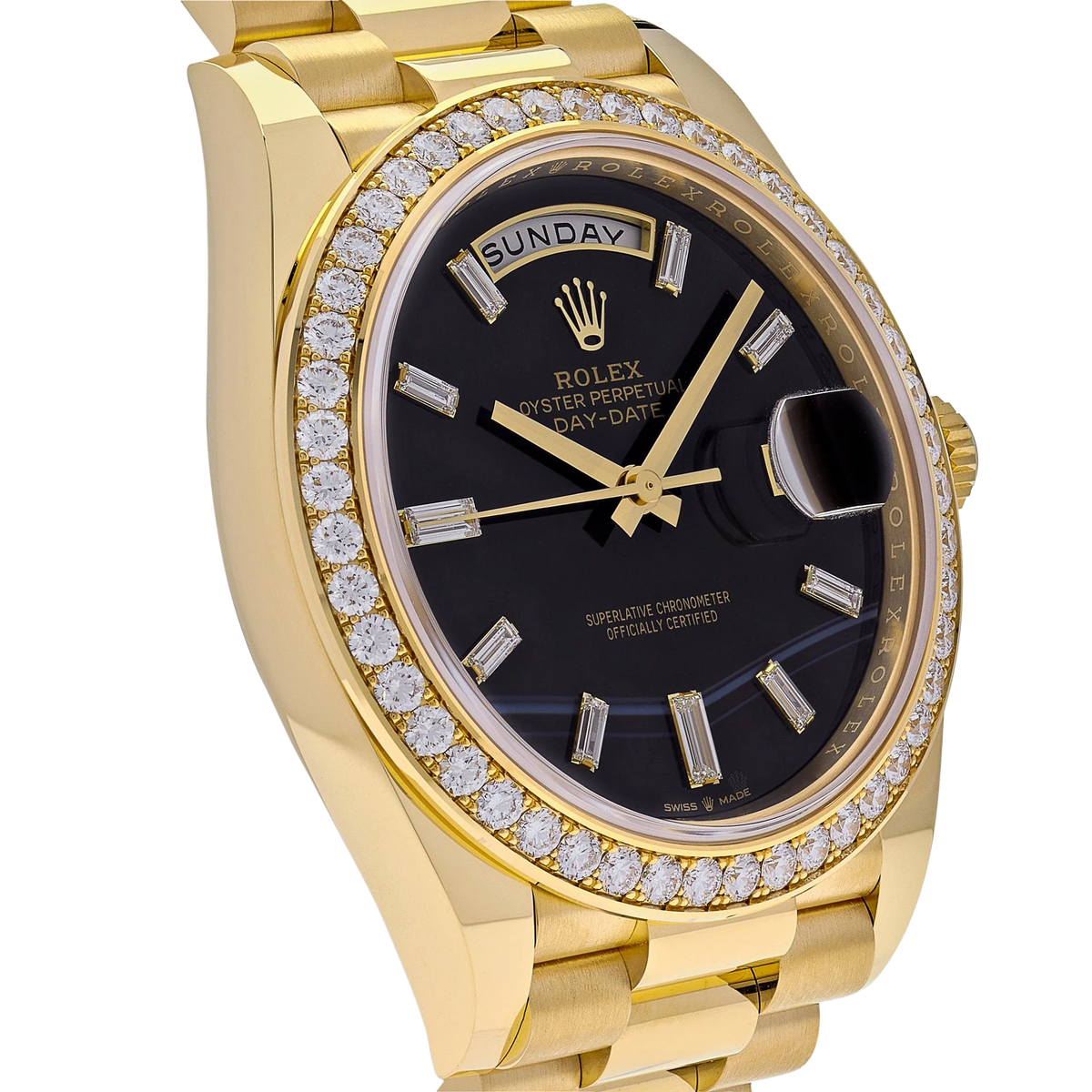 Day-Date 40 Presidential 228348RBR Diamond Bezel Baguette Onyx Dial