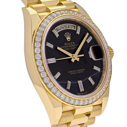 Day-Date 40 Presidential 228348RBR Diamond Bezel Baguette Onyx Dial