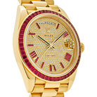 Day-Date 40 228398TRU Yellow Gold Roman Dial Ruby Bezel