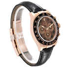 Daytona 40mm Rose Gold Brown Dial Leather Strap Mens Watch 116515