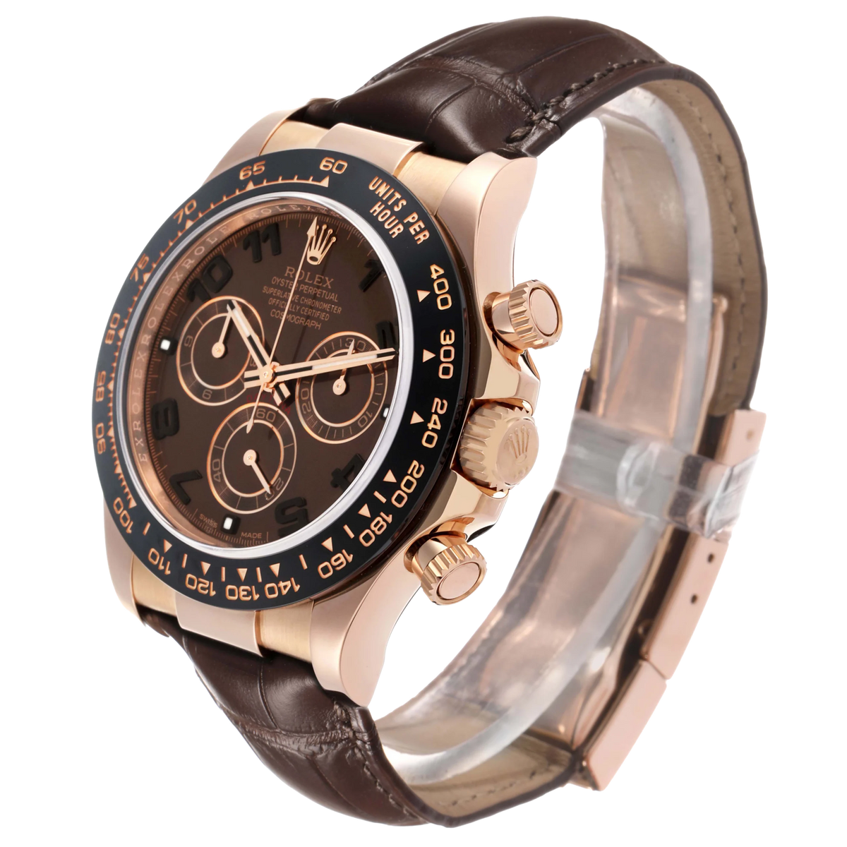 Rolex Daytona 40mm Rose Gold Chocolate Dial Mens Watch 116515